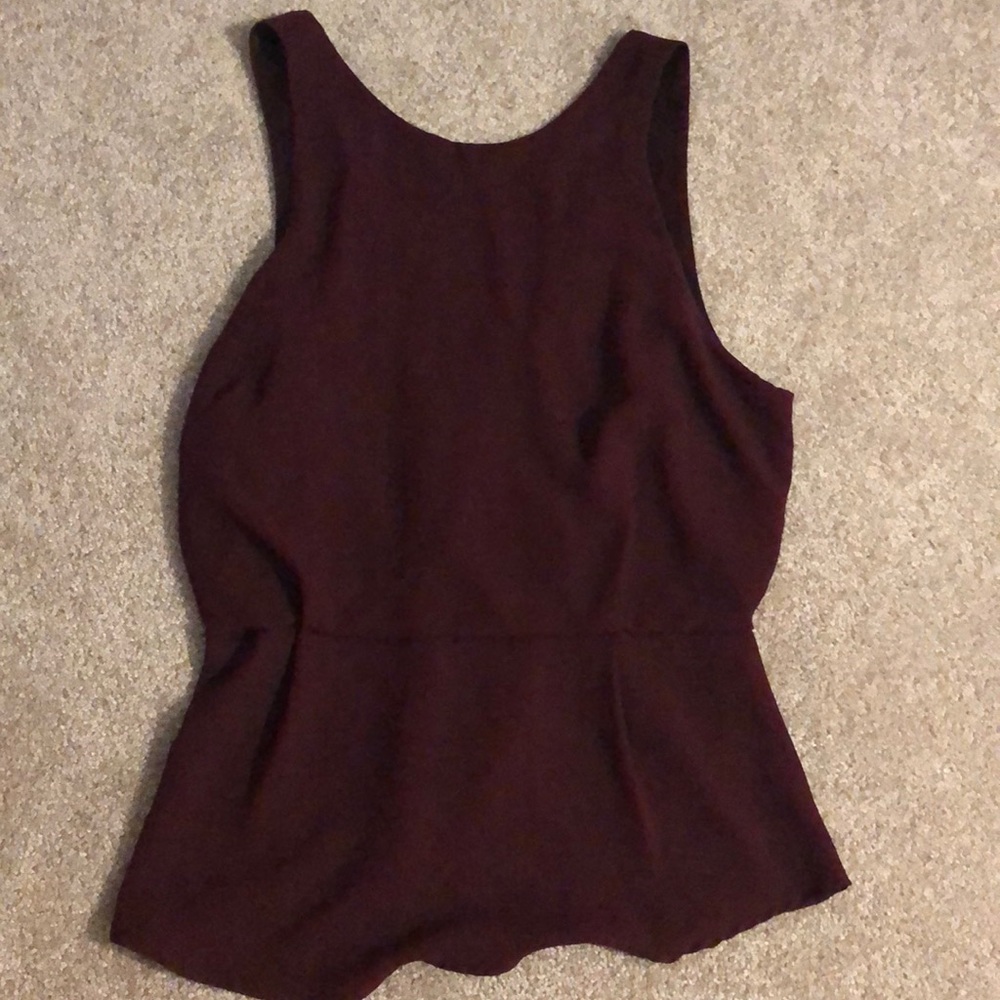 Astr Peplum Sleeveless Zipper Top